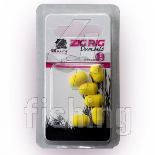 Pop-Up LK Baits ZIG RIG Dumbels – YELLOW