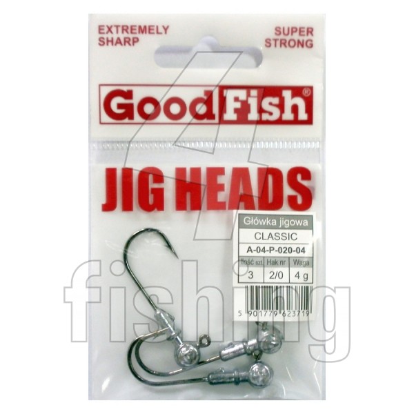 GoodFish jigové hlavičky GF, veľ. 1/0, 10g, (3 ks)