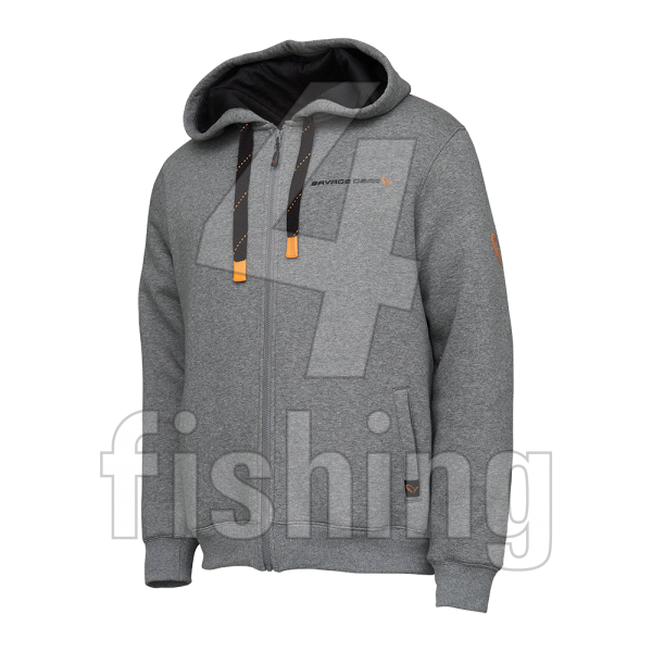 Savage Gear Mikina Classic Zip Hoodie Grey Melange - L