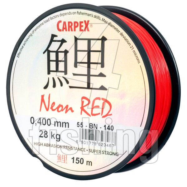 Vlasec Carpex Neon Red, 0,26mm (150 m)