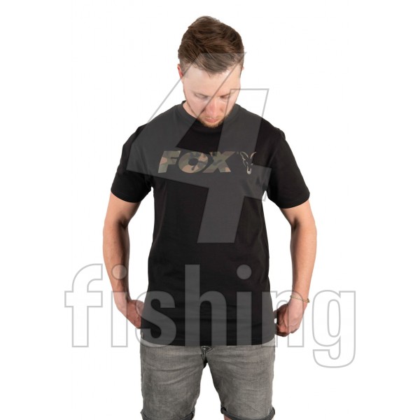 FOX Black/Camo Print T Shirt - M