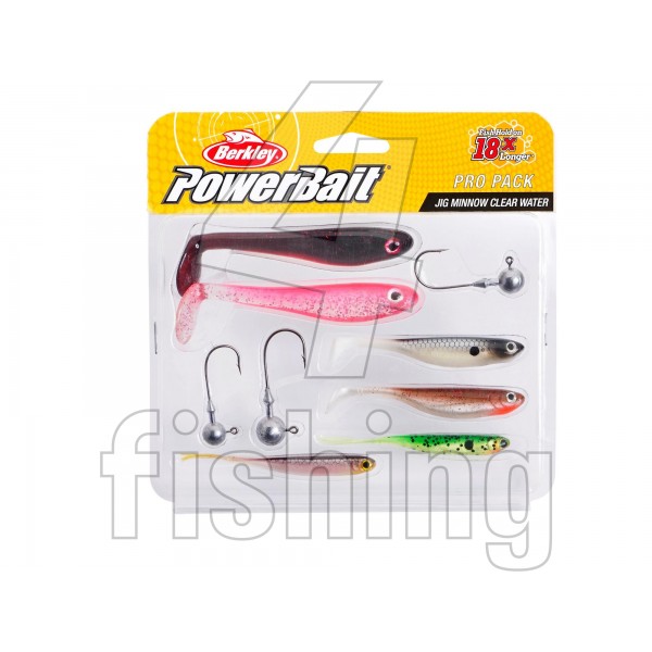 BERKLEY Sada gumených nástrah a jigových hlavičiek Pro Pack Jig Minnow Clear Water