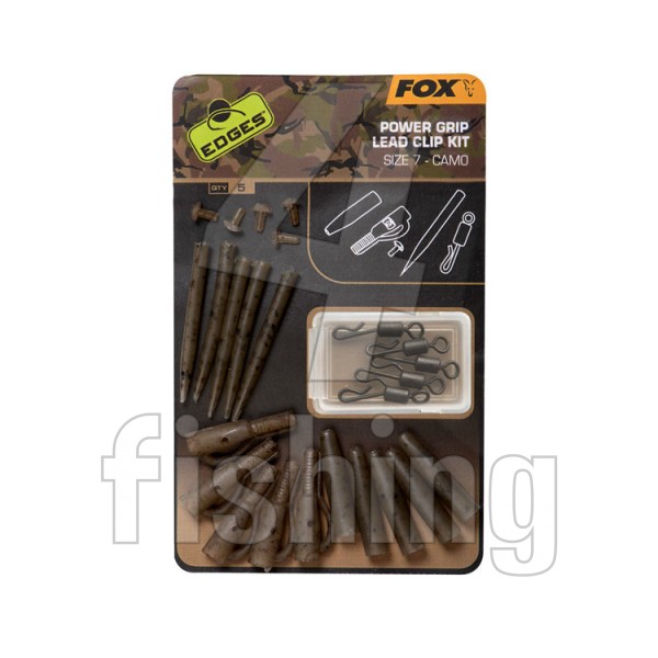 FOX Edges - Camo Power Grip Lead Clip Kit size 7