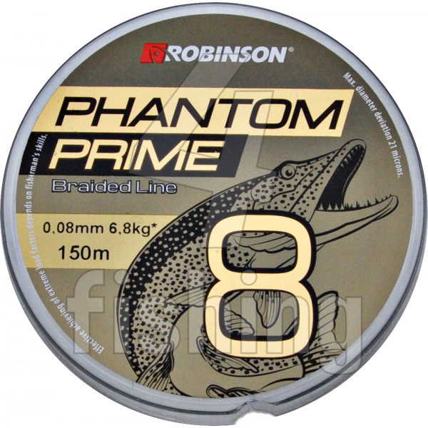 Šnúra Robinson Phantom Prime X8 0,06mm, 150m, Svetlo Zelená