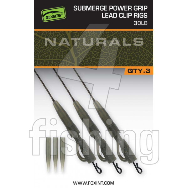 Náväzce Fox EDGES Naturals Submerge Power Grip Lead Clip Leaders