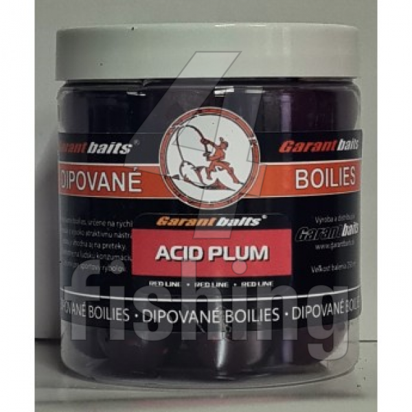 Boilies Garantbaits Dipované - ACID PLUM 16mm 250ml