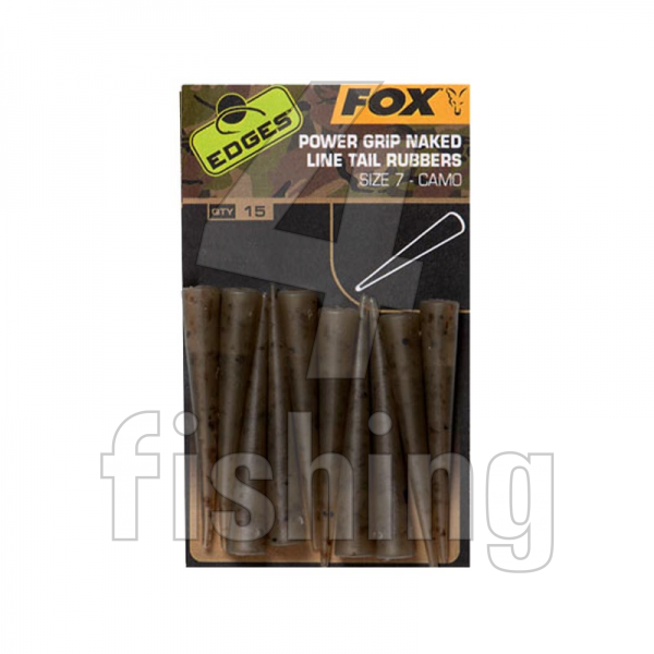 Prevleky Fox Edges Camo Power Grip Naked Tail Rubber (veľ. 7) - 15ks