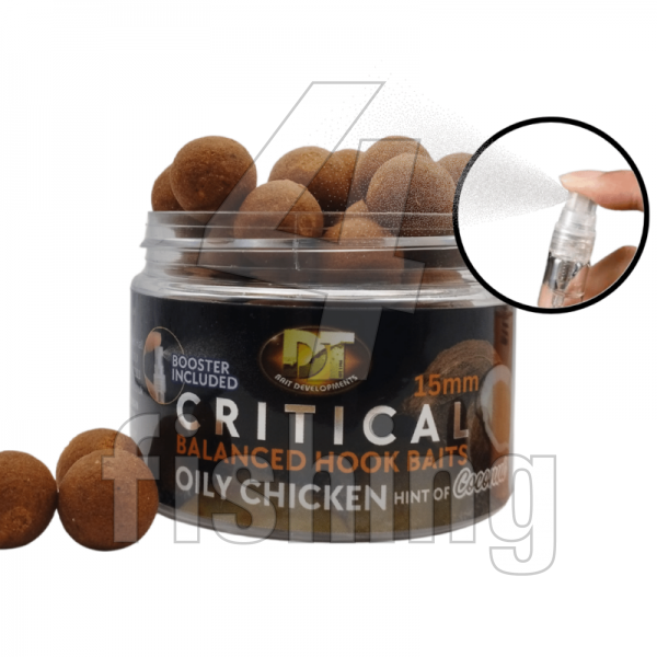 Chytačky DT Baits Critical Balanced Hook Baits - CHICKEN & COCONUT (15mm)