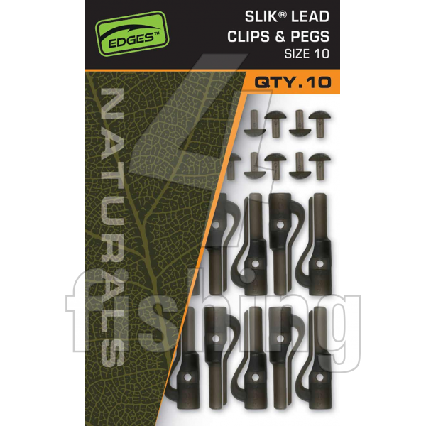 Prevleky Fox EDGES Naturals Slik Lead Clip & Pegs - SIZE 10 10ks