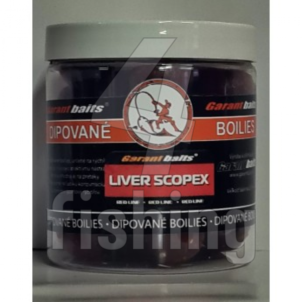 Boilies Garantbaits Dipované - PEČEŇ, SCOPEX 20mm 250ml