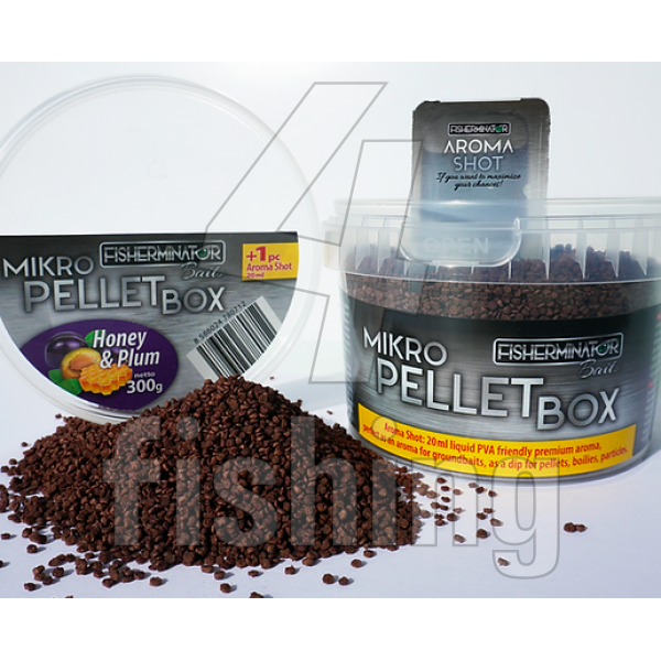 Pelety Fisherminator Mikro Pellet Box - HONEY & PLUM 300g