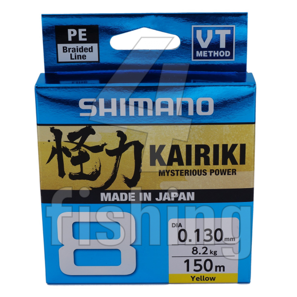 Splietaná Šnúra Shimano Line Kairiki 8 - Žltá 150m 0,16mm 10,3kg Yellow